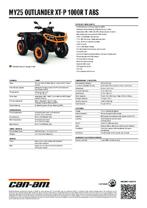 ऑल-टेरेन व्हीकल (एटीवी) और क्वाड can-am OUTLANDER XT-P 1000R T ABS