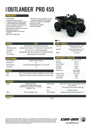 ऑल-टेरेन व्हीकल (एटीवी) और क्वाड can-am OUTLANDER XU 450
