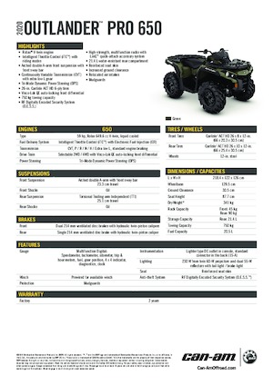 ऑल-टेरेन व्हीकल (एटीवी) और क्वाड can-am OUTLANDER XU 650 
