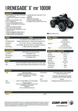 ऑल-टेरेन व्हीकल (एटीवी) और क्वाड can-am RENEGADE X MR 1000R