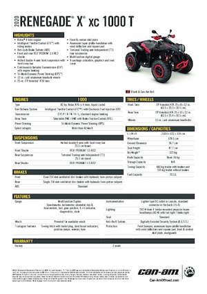 ऑल-टेरेन व्हीकल (एटीवी) और क्वाड can-am RENEGADE X XC 1000T