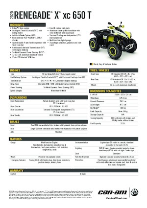ऑल-टेरेन व्हीकल (एटीवी) और क्वाड can-am RENEGADE X XC 650T 