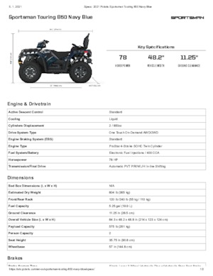 ऑल-टेरेन व्हीकल (एटीवी) और क्वाड Polaris Sportsman touring 850 