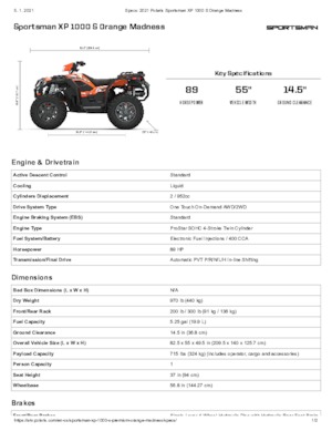 ऑल-टेरेन व्हीकल (एटीवी) और क्वाड Polaris Sportsman XP 1000 S