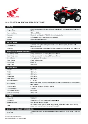ऑल-टेरेन व्हीकल (एटीवी) और क्वाड Honda TRX680FA 