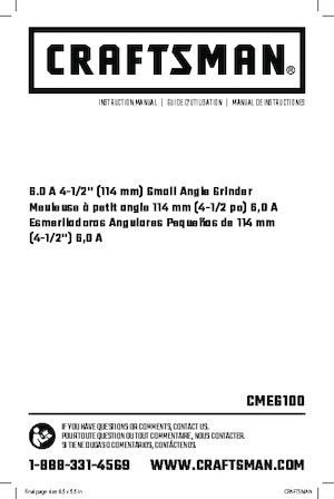 एंगल ग्राइंडर Craftsman CMEG100 