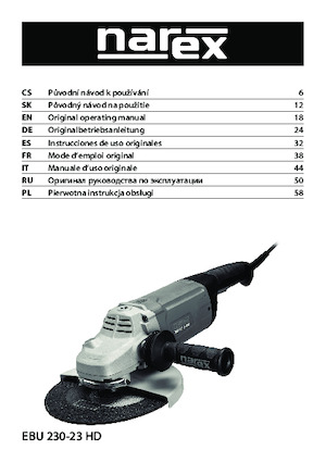 एंगल ग्राइंडर Narex EBU 230-23 HD