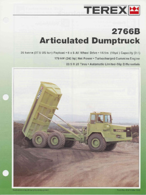 आर्टिकुलेटेड डंप ट्रक Terex 2766B