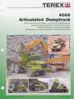 आर्टिकुलेटेड डंप ट्रक Terex 4066
