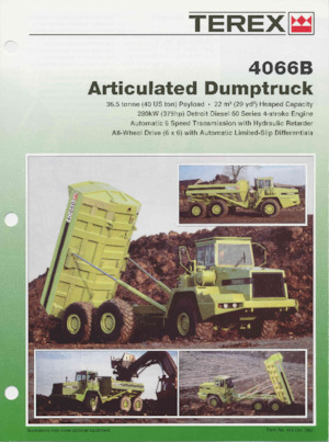 आर्टिकुलेटेड डंप ट्रक Terex 4066B