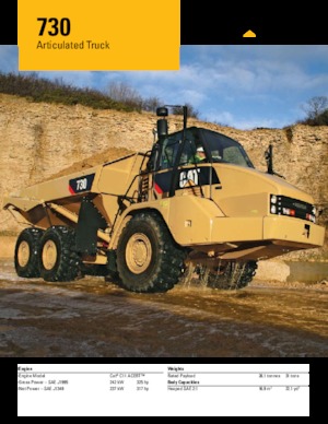 आर्टिकुलेटेड डंप ट्रक Caterpillar 730
