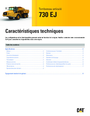 आर्टिकुलेटेड डंप ट्रक Caterpillar 730 EJ