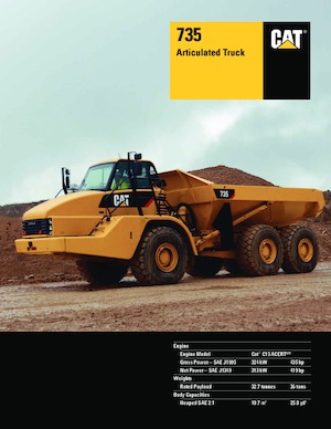 आर्टिकुलेटेड डंप ट्रक Caterpillar 735