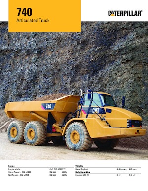 आर्टिकुलेटेड डंप ट्रक Caterpillar 740