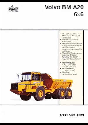 आर्टिकुलेटेड डंप ट्रक Volvo A 20 6x6