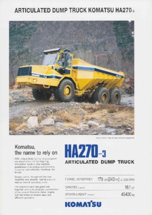 आर्टिकुलेटेड डंप ट्रक Komatsu HA270-3