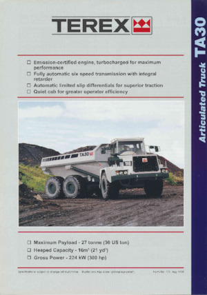 आर्टिकुलेटेड डंप ट्रक Terex TA30D