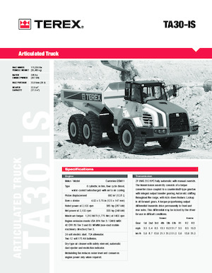 आर्टिकुलेटेड डंप ट्रक Terex TA30IS