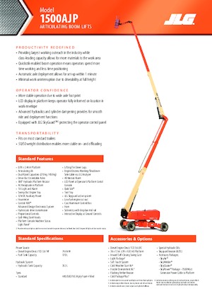 व्हील्ड आर्टिकुलेटिंग बूम लिफ्ट JLG 1500AJP