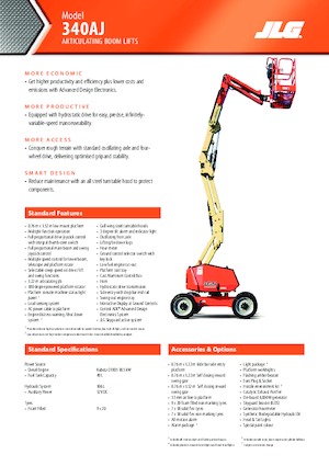 व्हील्ड आर्टिकुलेटिंग बूम लिफ्ट JLG 340AJ