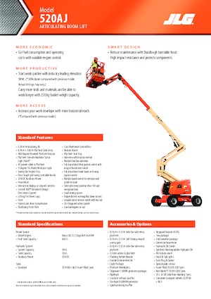 व्हील्ड आर्टिकुलेटिंग बूम लिफ्ट JLG 520AJ