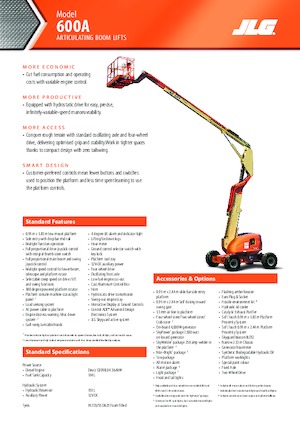 व्हील्ड आर्टिकुलेटिंग बूम लिफ्ट JLG 600A
