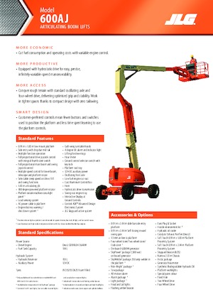 व्हील्ड आर्टिकुलेटिंग बूम लिफ्ट JLG 600AJ