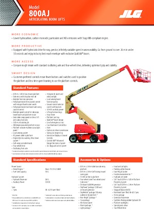 व्हील्ड आर्टिकुलेटिंग बूम लिफ्ट JLG 800AJ