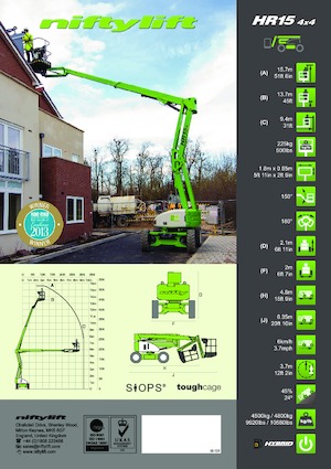 व्हील्ड आर्टिकुलेटिंग बूम लिफ्ट Niftylift HR15D