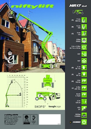 व्हील्ड आर्टिकुलेटिंग बूम लिफ्ट Niftylift HR17D