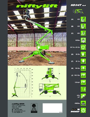 व्हील्ड आर्टिकुलेटिंग बूम लिफ्ट Niftylift SD34T 4x4