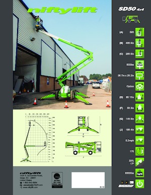 व्हील्ड आर्टिकुलेटिंग बूम लिफ्ट Niftylift SD50 4x4