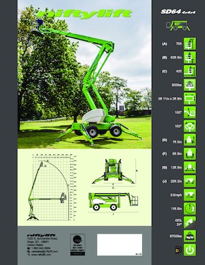 व्हील्ड आर्टिकुलेटिंग बूम लिफ्ट Niftylift SD64 4x4x4