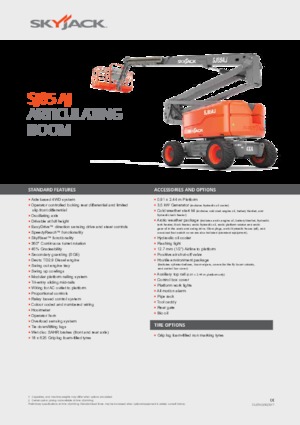 व्हील्ड आर्टिकुलेटिंग बूम लिफ्ट Skyjack SJ 85 AJ