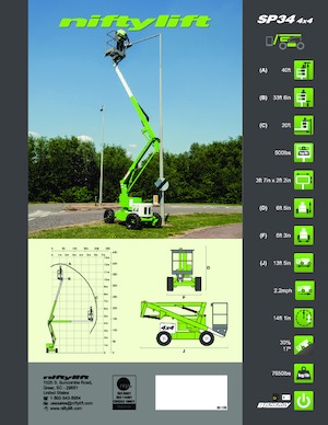 व्हील्ड आर्टिकुलेटिंग बूम लिफ्ट Niftylift SP34 4x4