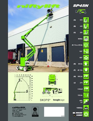व्हील्ड आर्टिकुलेटिंग बूम लिफ्ट Niftylift SP45N