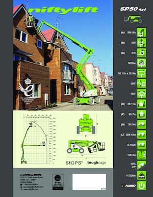 व्हील्ड आर्टिकुलेटिंग बूम लिफ्ट Niftylift SP50 4x4