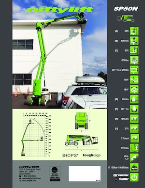 व्हील्ड आर्टिकुलेटिंग बूम लिफ्ट Niftylift SP50N