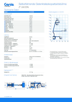 व्हील्ड आर्टिकुलेटिंग बूम लिफ्ट Genie Z-34/22 Bi-Energy