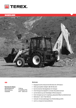 बैकहो लोडर Terex 820