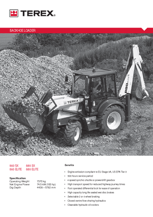बैकहो लोडर Terex 860 elite