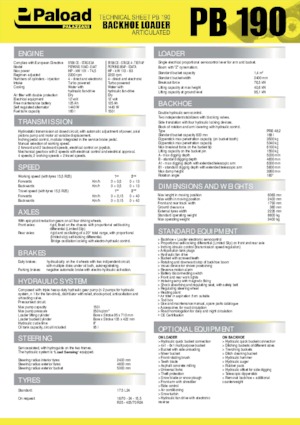 बैकहो लोडर Palazzani PB 190