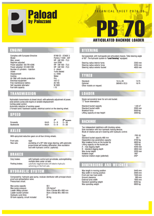 बैकहो लोडर Palazzani PB 70.2
