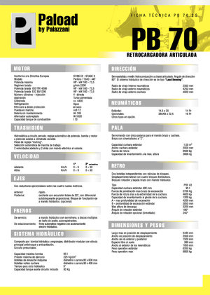 बैकहो लोडर Palazzani PB 70