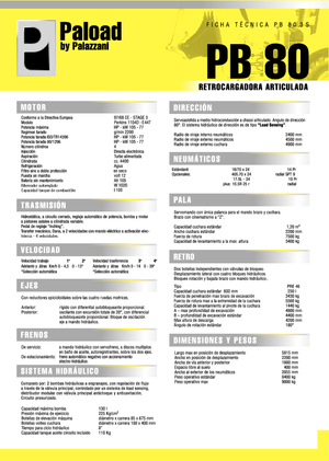बैकहो लोडर Palazzani PB 80