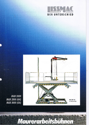 स्केफोल्डिंग वर्क प्लेटफॉर्म Lissmac MAB 2800
