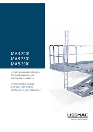स्केफोल्डिंग वर्क प्लेटफॉर्म Lissmac MAB 3001