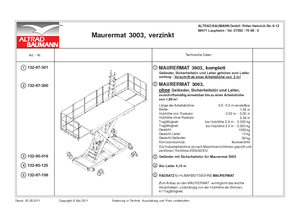 स्केफोल्डिंग वर्क प्लेटफॉर्म ALTRAD-Baumann Maurermat 3003