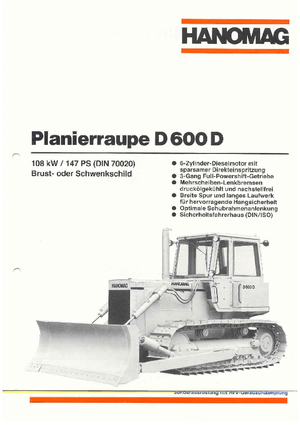 बुलडोजर Hanomag D 600 D S