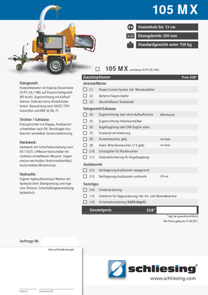 वुड चिपर Schliesing 105 MX
